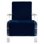 Clarenza Navy Blue Velvet Armchair by Prestige Designs | Style Our Home
