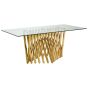 Arevixa Glass Top Dining Table With Gold Polished Frame