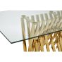 Arevixa Glass Top Dining Table With Gold Polished Frame