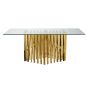 Arevixa Glass Top Dining Table With Gold Polished Frame by Prestige Designs | Style Our Home