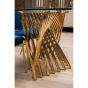 Arevixa Glass Top Dining Table With Gold Polished Frame