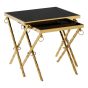Arevixa Gold and Black Set Of 2 Nesting Tables