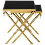 Arevixa Gold and Black Set Of 2 Nesting Tables