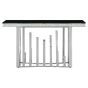 Elixara Silver Console Table with Black Glass Top by Prestige Designs | Style Our Home