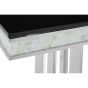 Elixara Silver Console Table with Black Glass Top