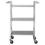 Hoffara Black Mirrored Glass 3 Tier Trolley