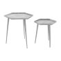 Hallora Silver Set Of 2 Hexagonal Side Tables
