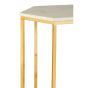 Templexa White Marble and Gold Hexagonal Side Table