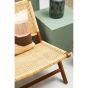 Lovaris Teak Wood And Natural Rattan Lounge Chair