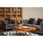 Victara Dark Grey Brown Leather Chesterfield Chair