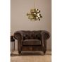 Victara Dark Grey Brown Leather Chesterfield Chair