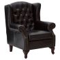 Victara Black Leather Wingback Armchair by Prestige Designs | Style Our Home