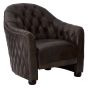 Victara Dark Grey Brown Leather Tub Chair
