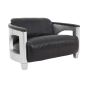 Victara 2 Seat Black Leather Sofa