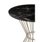 Anziora Hourglass Dining Table with Black Marble and Silver Base