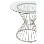 Anziora Hourglass Dining Table with Clear Glass and Silver Base
