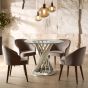 Anziora Clear Glass Top And Silver Hourglass Base Dining Table