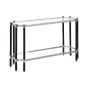 Allvoro Silver and Black Console Table with Glass Top
