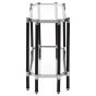 Allvoro Silver and Black Console Table with Glass Top