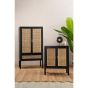 Corsiva Black Sideboard with Two Rattan Doors