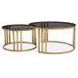 Alvora Set of 2 Gold Base and Glass Top Round Nesting Coffee Tables by Prestige Designs | Style Our Home