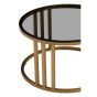 Alvora Set of 2 Gold Base and Glass Top Round Nesting Coffee Tables