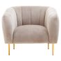 Yasmera Mink Velvet Channel Detail Armchair by Prestige Designs | Style Our Home