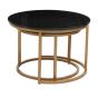 Varanex Nest Of Two Black Marble Top Round Tables