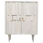 Sitara Two Door Whitewash Mango Wood Abstract Cabinet by Prestige Designs | Style Our Home