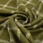 Polyano Faux Mohair Check Throw Green