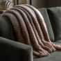 Fauxano Mohair Fringe Throw Brown