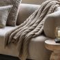 Luxurano Melange Knit Throw Oatmeal by Gallary Living | Style Our Home