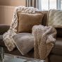 Luxurano Melange Knit Throw Oatmeal