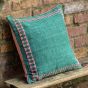 Kaiano Embroidered Border Cushion Green (Pair) by Gallary Living | Style Our Home