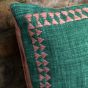 Kaiano Embroidered Border Cushion Green (Pair)