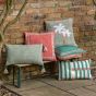 Kaiano Embroidered Border Cushion Green (Pair)