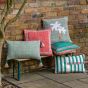 Noheano Emb Palm Tree Cushion Sage (Pair)