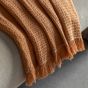 Stitchano Border Waffle Throw Apricot by Gallary Living | Style Our Home