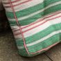 Sinano Stripe Woven Floor Cushion Green (Pair)