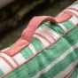 Sinano Stripe Woven Floor Cushion Green (Pair)