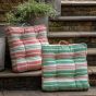 Sinano Stripe Woven Floor Cushion Green (Pair)
