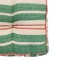 Sinano Stripe Woven Floor Cushion Green (Pair)