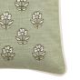 Ilkano Embroider Floral Cushion Sage (Pair)