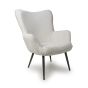 Ellingone White Chenille Effect Winged Armchair