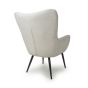 Ellingone White Chenille Effect Winged Armchair