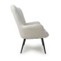 Ellingone White Chenille Effect Winged Armchair