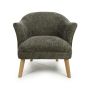 Ellingone Green Flax Effect Winged Armchair
