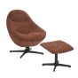 Keswicote Copper Blush Fabric Swivel Lounge Chair & Footstool