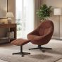 Keswicote Copper Blush Fabric Swivel Lounge Chair & Footstool by Shankar | Style Our Home