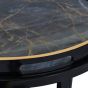 Vesuvius Black and Gold Set of 2 Side Tables